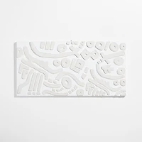 "Shout at the River" White Abstract Hand-Painted Wall Art 36"x72" by Lisa Whittington