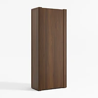 Siena 34" Walnut Wood 4-Shelf Storage Bookcase with Drawer