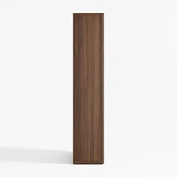 Siena 34" Walnut Wood 4-Shelf Storage Bookcase with Drawer