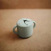 Mushie Green Silicone Baby Snack Cup