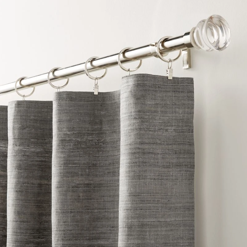 Silvana Silk Dark Grey Curtain Panel 48"x84"