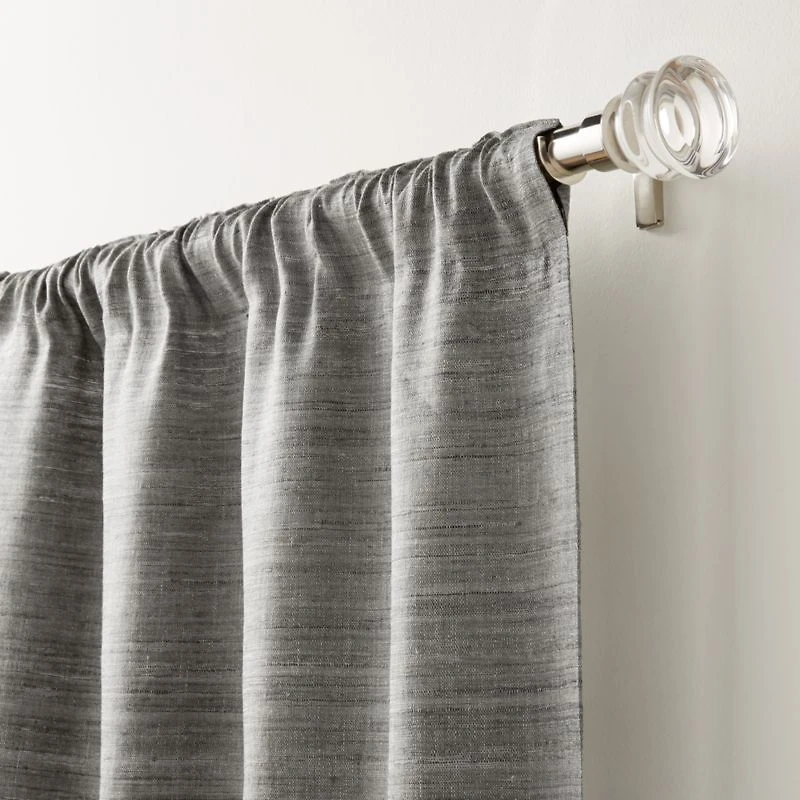 Silvana Silk Dark Grey Curtain Panel 48"x84"