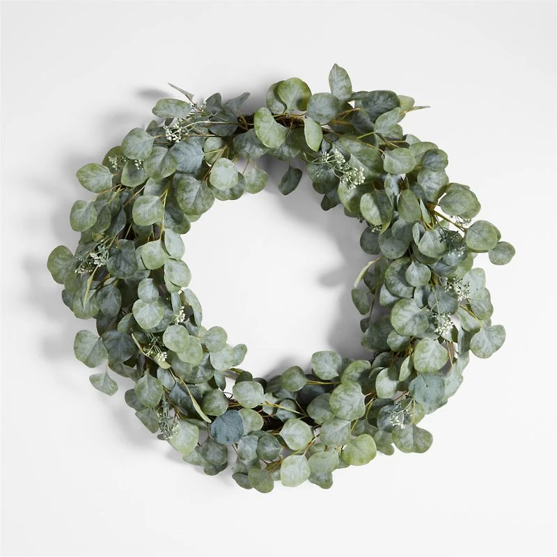 Faux Silver Dollar Eucalyptus Wreath 28"