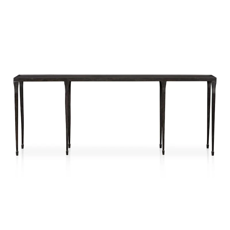 Silviano 84" Rectangular Black Iron and Steel Console Table