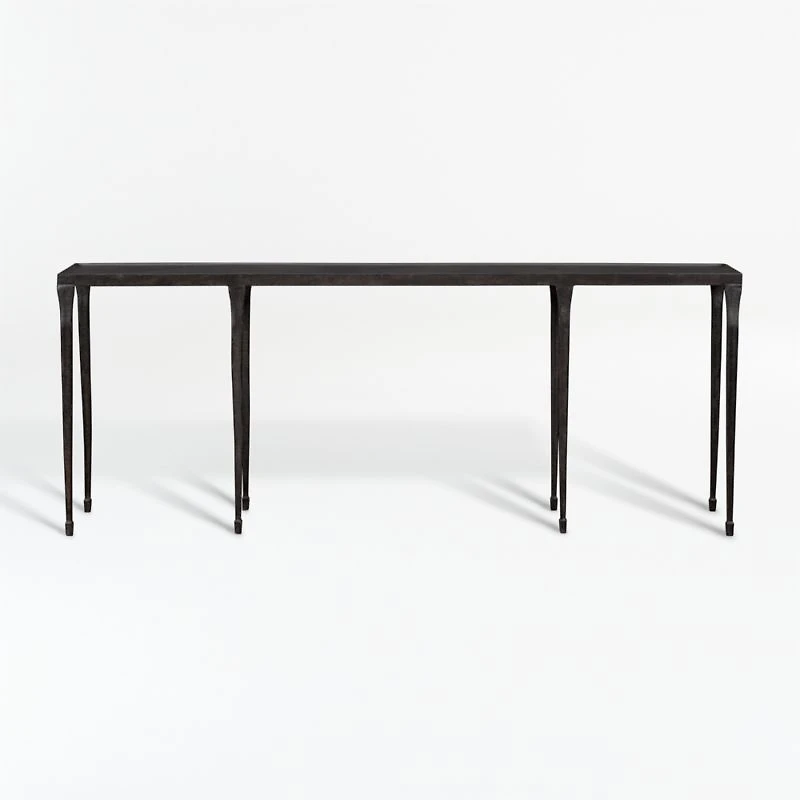 Silviano 84" Rectangular Black Iron and Steel Console Table