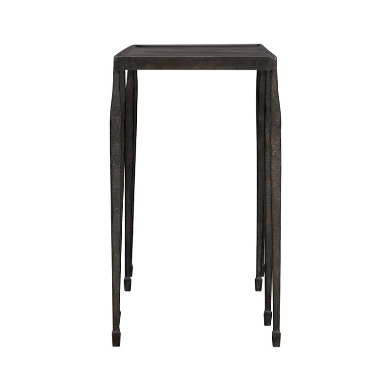 Silviano 84" Rectangular Black Iron and Steel Console Table