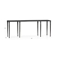 Silviano 84" Rectangular Black Iron and Steel Console Table