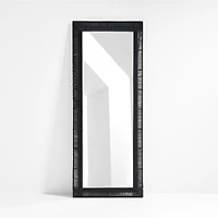 Simi Black Rattan Floor Mirror 30"x78.75"