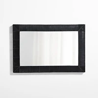 Simi Black Rattan Wall Mirror 30"x46"