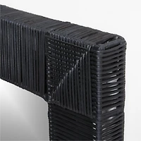 Simi Black Rattan Wall Mirror 30"x46"