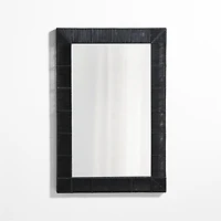 Simi Black Rattan Wall Mirror 30"x46"