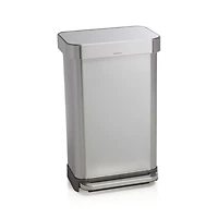Simplehuman 45 Liter Rectangular Kitchen Trash Can with Liner Pocket, Stainless Steel