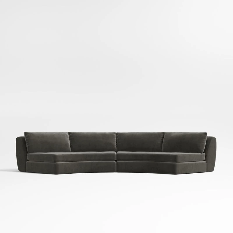 Sinuous 2-Piece Armless Sectional Sofa by Athena Calderone