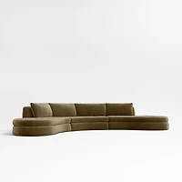 Sinuous 3-Piece Double Chaise Sectional Sofa by Athena Calderone