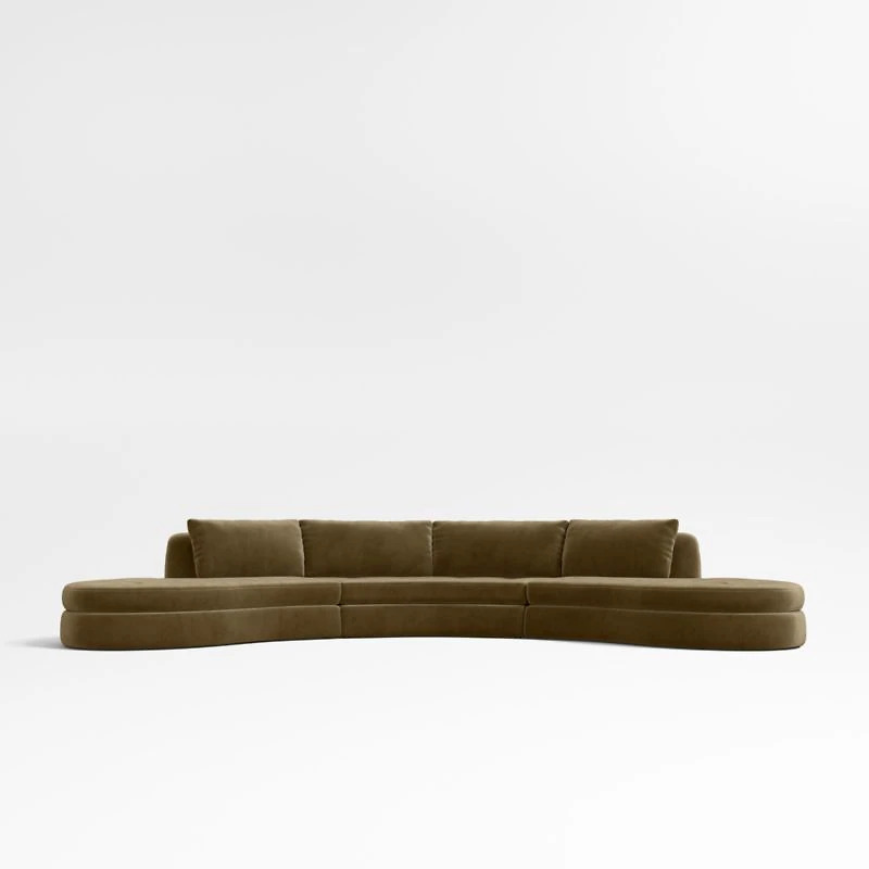 Sinuous 3-Piece Double Chaise Sectional Sofa by Athena Calderone