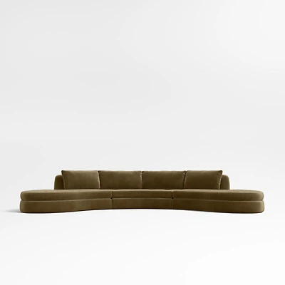 Sinuous 3-Piece Double Chaise Sectional Sofa by Athena Calderone