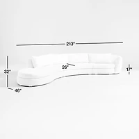 Sinuous 3-Piece Chaise Sectional Sofa by Athena Calderone