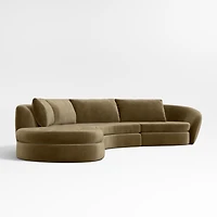 Sinuous 3-Piece Chaise Sectional Sofa by Athena Calderone