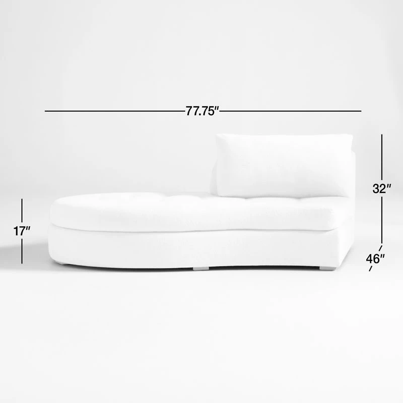 Sinuous Left Arm Chaise Lounge by Athena Calderone