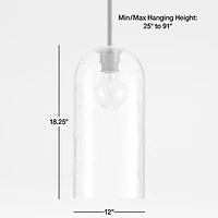 Sirocco Small Ripple Glass Pendant Light