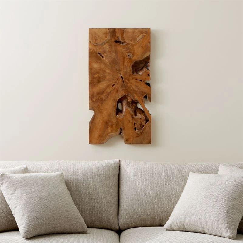 "Slice" Teak Wall Art 19"x35"