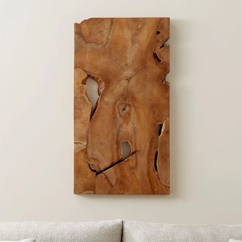 "Slice" Teak Wall Art 19"x35"