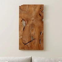 "Slice" Teak Wall Art 19"x35"