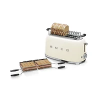 SMEG Cream 4-Slice Long Slot Retro Toaster