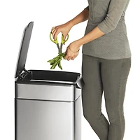 Simplehuman 40 Liter Slim Touch Bar Trash Can, Brushed Stainless Steel