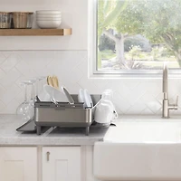 Simplehuman Kitchen Dish Drying Rack, Brushed Stainless Steel