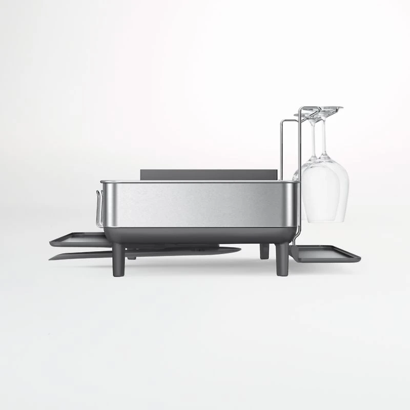 Simplehuman Kitchen Dish Drying Rack, Brushed Stainless Steel