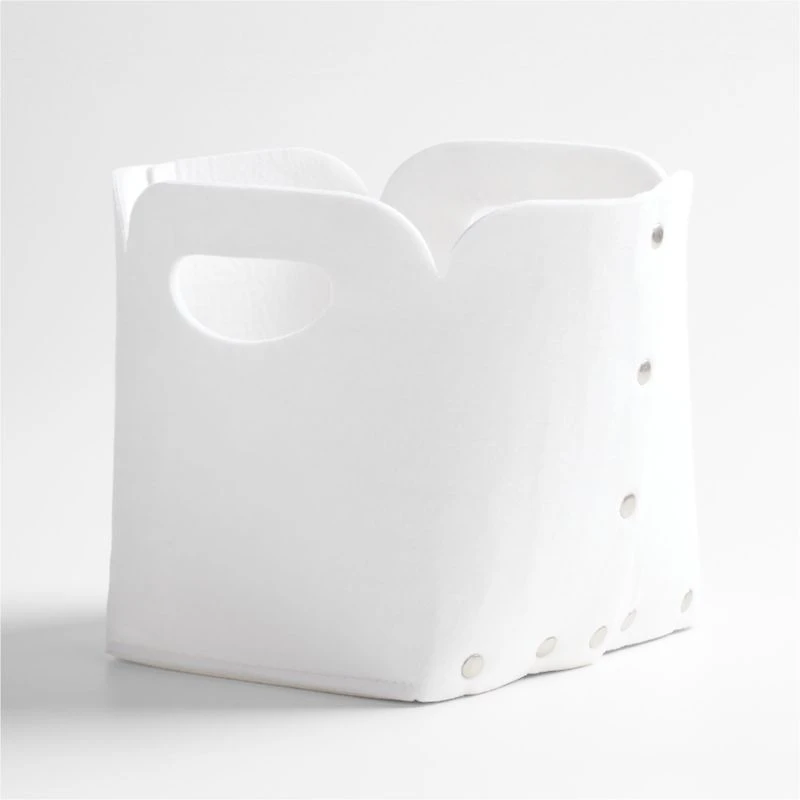 Aw Snap White Felt Cube Storage Bin