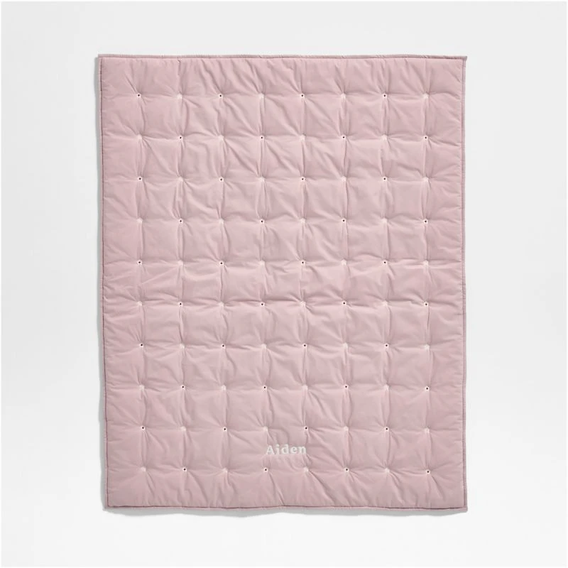 Puffy Down Floral Icon Purple Kids Throw Blanket
