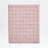 Puffy Down Floral Icon Purple Kids Throw Blanket