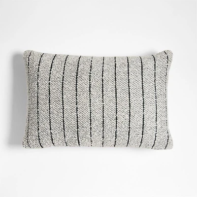 Soft Boucle Striped 24"x16" Arctic Ivory Indoor/Outdoor Throw Pillow