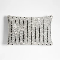 Soft Boucle Striped 24"x16" Arctic Ivory Indoor/Outdoor Throw Pillow