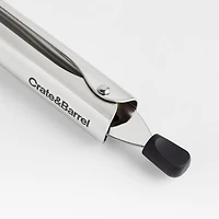 Crate & Barrel Black Soft-Touch Tongs 12"