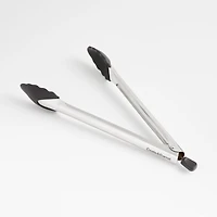 Crate & Barrel Black Soft-Touch Tongs 12"