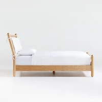 Solano King Wood Bed with Headboard Cushion