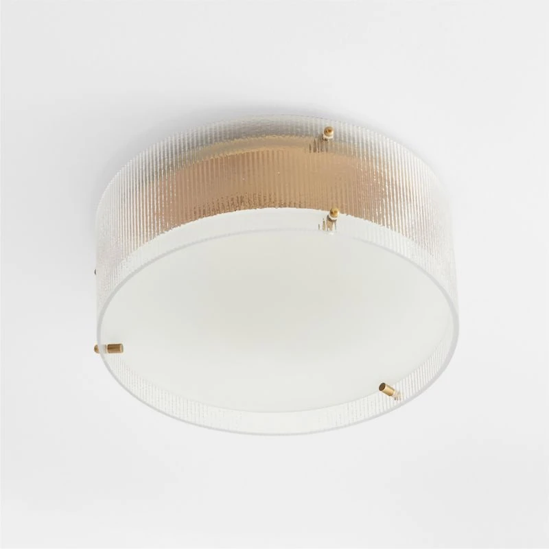 Soleil Fluted Glass Flush-Mount Light 15"
