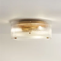 Soleil Fluted Glass Flush-Mount Light 15"
