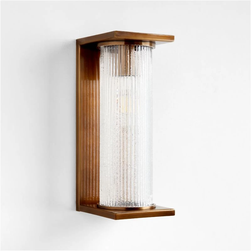 Soleil Brass Indoor/Outdoor Wall Sconce Light