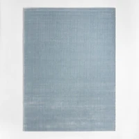 Solid Double Stripe Light Blue Kids Performance Area Rug 9'x12'