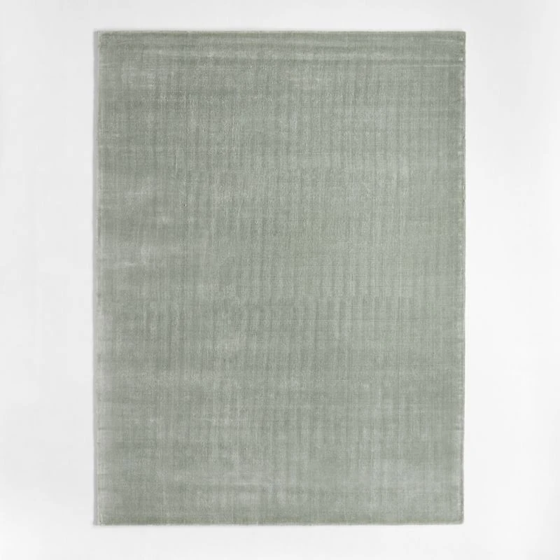 Solid Double Stripe Light Green Kids Performance Area Rug 9'x12'