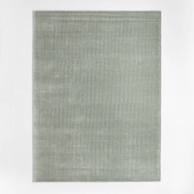 Solid Double Stripe Light Green Kids Performance Area Rug 9'x12'