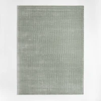Solid Double Stripe Light Green Kids Performance Area Rug 9'x12'