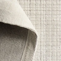 Solid Grid Ivory Kids Performance Area Rug 9'x12'