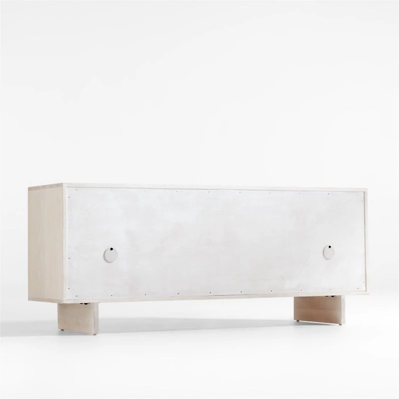 Somerset 68" Whitewashed Ash Wood Storage Media Console