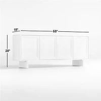 Somerset 68" Whitewashed Ash Wood Storage Media Console