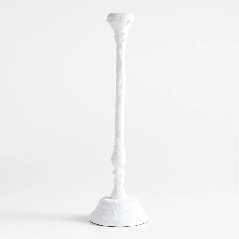 Sonara White Metal Taper Candle Holder 18"